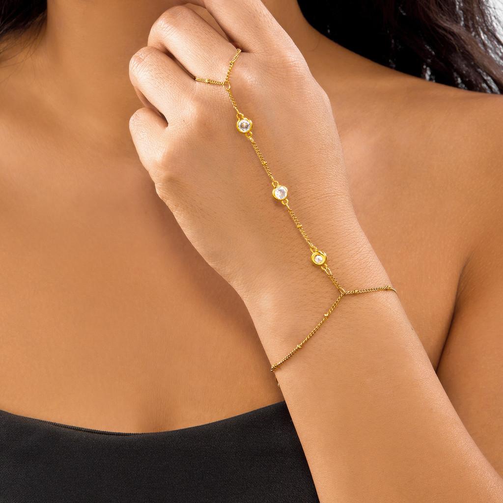 Fashionable Adjustable Bracelet With Zircon Decoration For Travel Gift