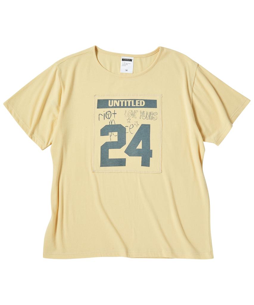 Eontaiteulseoul Untitle Number Patch Crop Short Sleeve Yellow