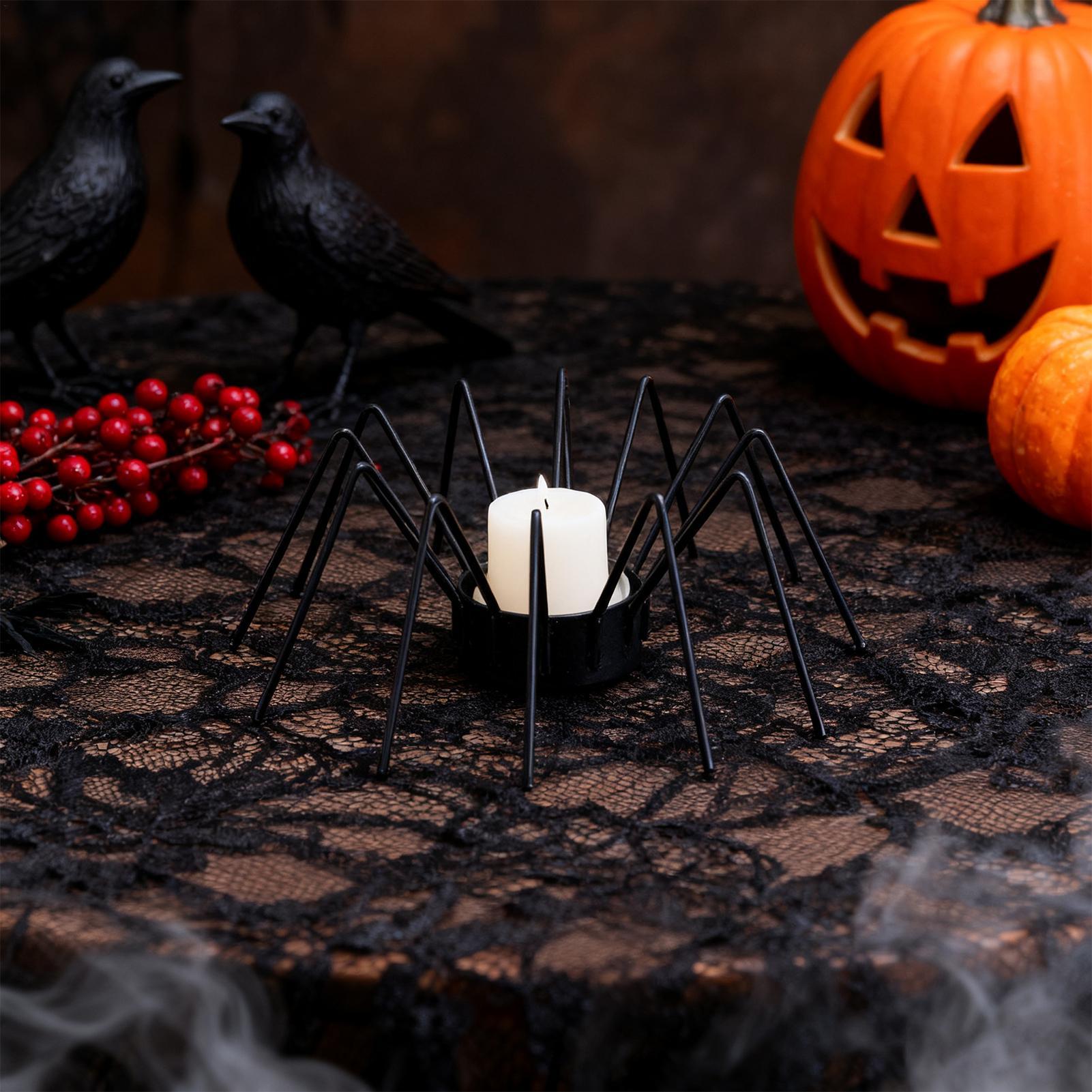 

Gothic Spider Tealight Candle Holder - Metal Halloween Indoor Decor for Fireplace, Mantel, Apartment, Hotel Lobby Display China Mainland