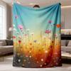 2026 Latest Flannel Blanket | Flower Colorful Print No 12, 280GSM Lightweight Fuzzy Comfy Warm Throw for Couch Sofa and Bed, Super Soft Cozy Flannel T