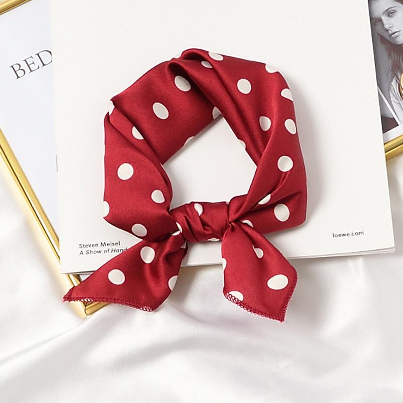 

New Fashion Dots Silk Square Scarf Women 50cm Neck Head Scarfs Office Lady Hair Kerchief Shawl Head Tie Handkerchief 50X50cm