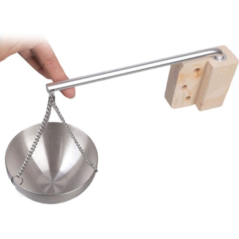 Essential Oil Bowl Stainless Steel Sauna Oil Cup Sauna Aromatherapies Bowl Oil Cup Holder with Wood Plate and Screws