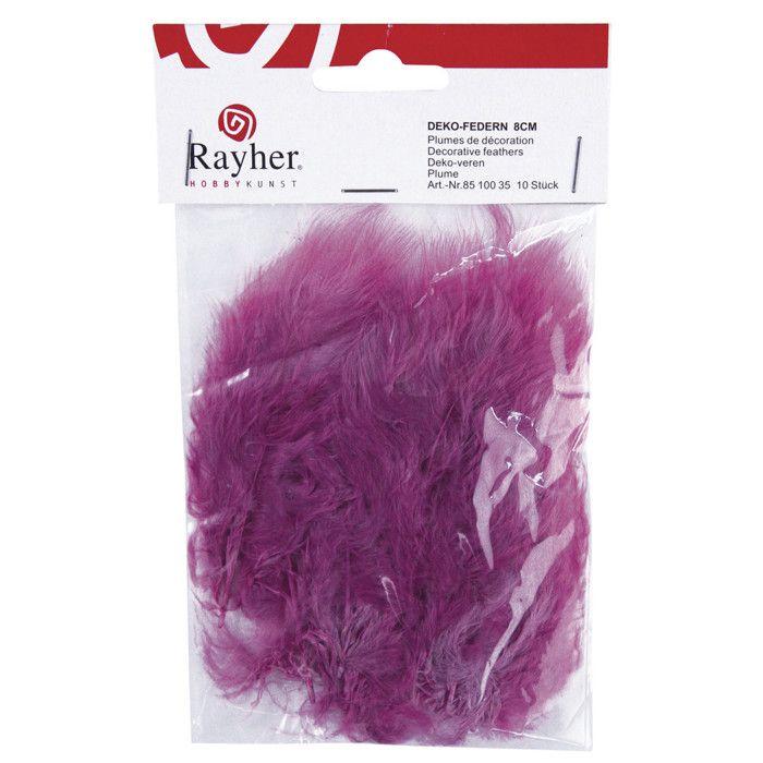 Plumes de décoration, lilas, 8 cm,