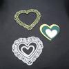 3Pcs Heart Lace Hollow Frame Metal Steel Cutting Dies Stencil DIY Paper Card Embossing Die Template