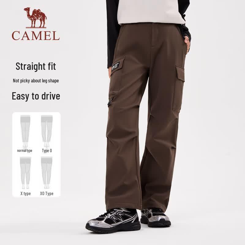 Camel Women's Water-Resistant Fleece-Lined Softshell Cargo Pants