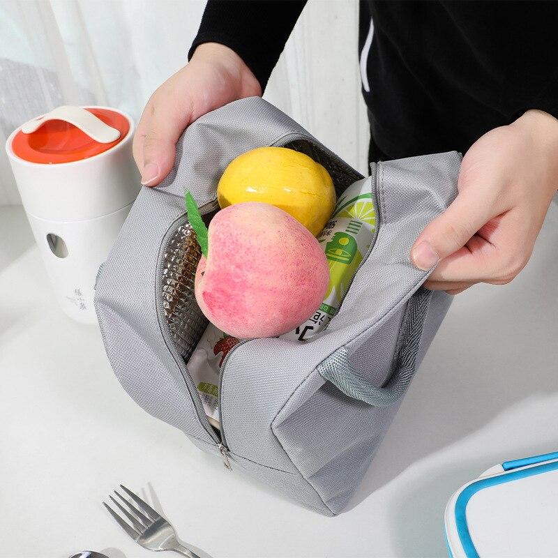 Children's Lunch Bags Solid Thermal Insulation Large Capacity Outdoor Portable Picnic Food Storage Bag Kids Lunch Box Bag