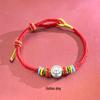 Sterling Silver 12 Zodiac Year of the Horse Wine Red Rope Bracelet for Men & Women - Lucky Charm Couple Bracelet