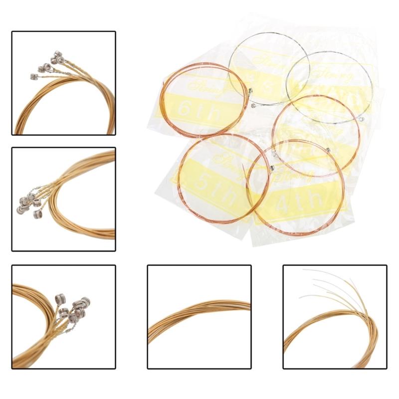 6 Pcs Folk Guitar Steel Core String 6-string Acoustic Guitar Strings Replacement