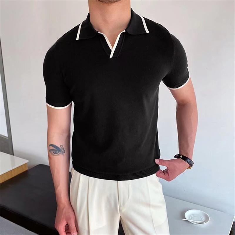Sommer Herrenmode Poloshirts Kurzarm Umlegekragen Patchwork Lässige Polos Herrenbekleidung Herrenoberteile Pullover Streetwear