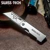 Swiss Tech Folding Utility Knife Unpacking Express Knife Pocket Knife with Belt Clip Small Cutting Blade for Cutting Box Paper