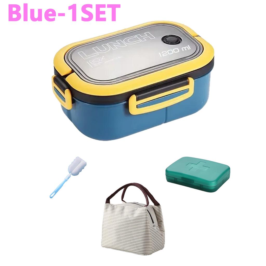 Simpatica scatola per il pranzo per bambini scomparti Microwae Bento Lunchbox Bambini Kid Scuola campeggio esterno Picnic Contenitore per alimenti portatile
