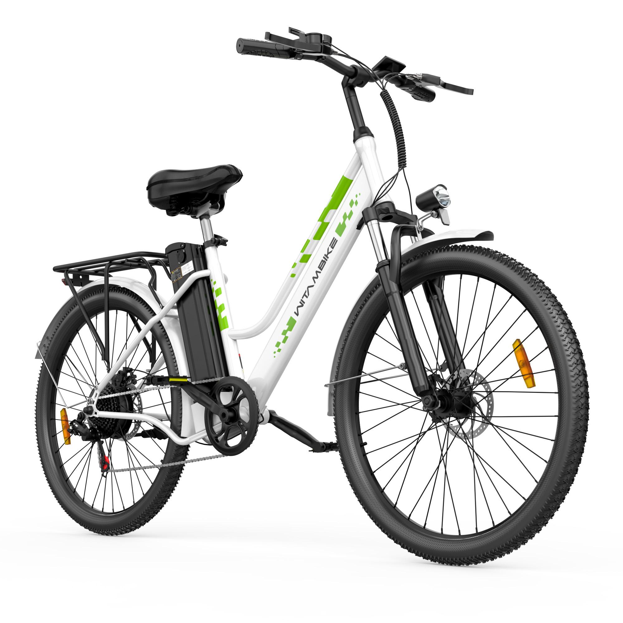 WITAMBIKE C26 Vélo Électrique de Ville, Batterie Amovible 36V 15Ah, Écran LCD Intelligent blanc