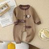 0-36 Months Baby Jumpsuit: Seasonal Newborn Bodysuit with Full Moon Fur for Spring, Autumn, and Winter.