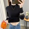 Half High Neck Knitted Sweater for Women Solid Color Casual with Plush Thick Sweater Slim and Warm Pullover Autumn and Winter