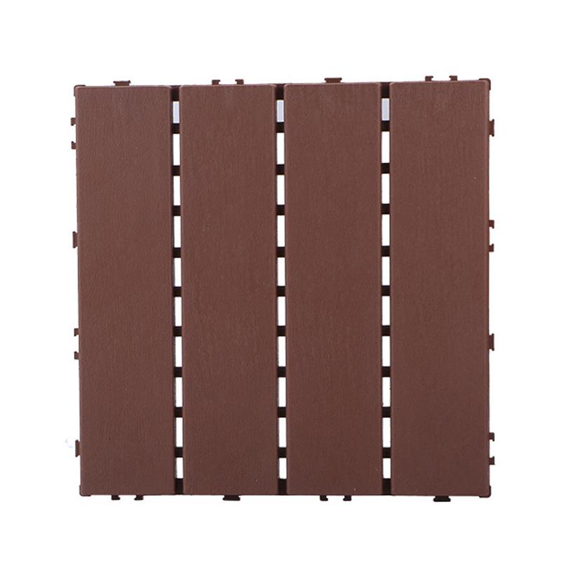 30X30Cm Hardwood Decking Tiles Interlocking Composite Wood Floor Covering for Outdoor Garden Terrace Easy Installation