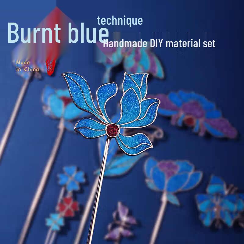 

DIY Imitation Cloisonne Lotus Hairpin Kit