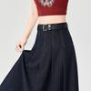 Tennis Denim Pleated Skirt for Women In Spring, High Waist, Slim and Drooping, Versatile Casual A-line Large Sway Mid-length Skirt