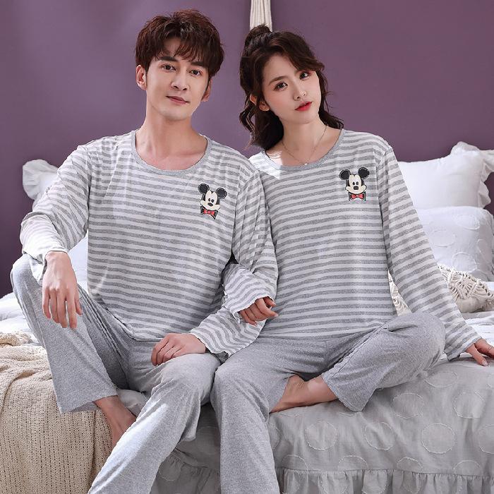 

Осенние мужские пижамные комплекты с длинным рукавом для мужчин, зимние милые пижамы с героями мультфильмов, пижамные костюмы, домашняя одежда L светло-серый