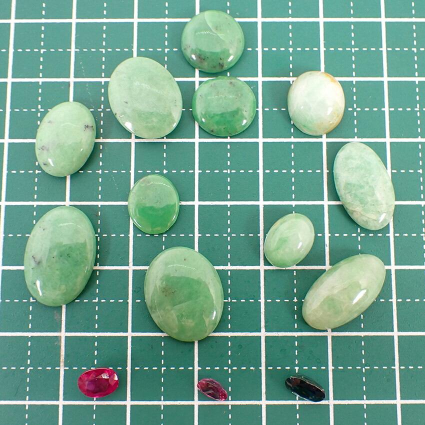 [Used] Jadeite, Green Garnet, Sapphire, Ruby Loose Stones/j27-5