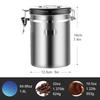 Stainless Steel Airtight Coffee Container Storage Canister Set Jar with Scoop for Coffee Beans Tea 1.5L Tools