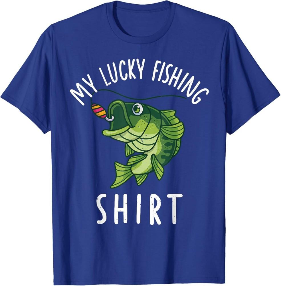 

Kids My Lucky Bass Fishing-Shirt Funny Youth Boy Toddler T-Shirt 4XL