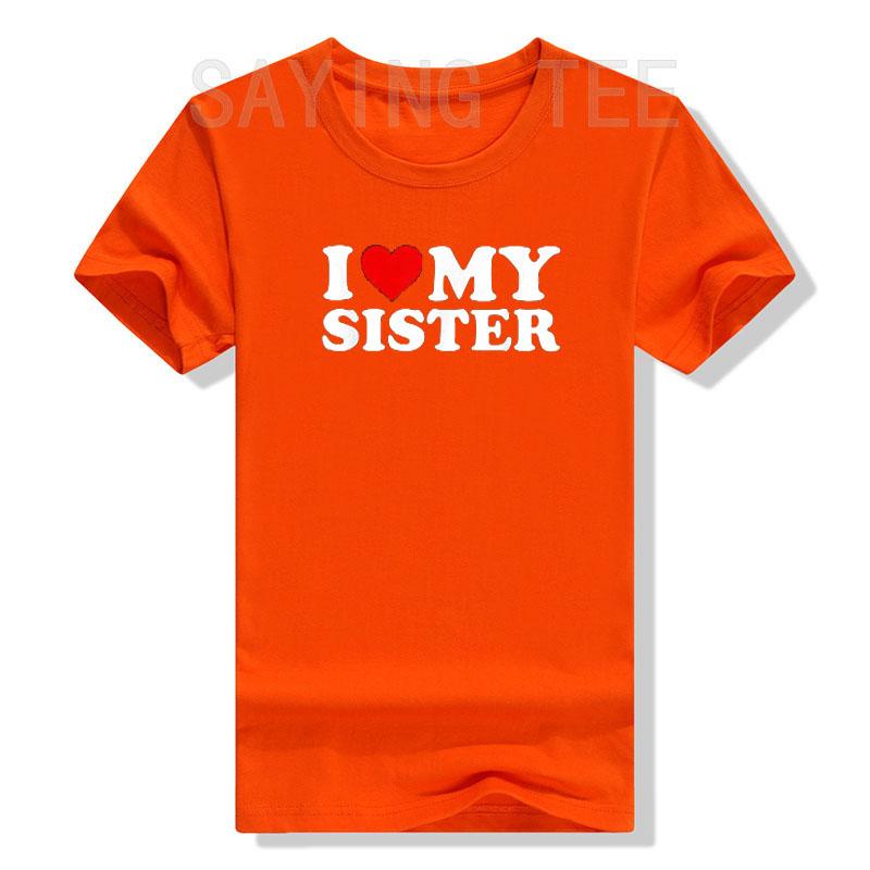 Ich Liebe Meine Schwester T-Shirt Ich Liebe Meine Kleine Schwester Grafik T-Shirt Oberteile Lustige Sprüche Buchstaben Gedruckte Outfits Familie Partnerlook Kleidung