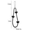 Simple Fashionable Black Peach Heart Beaded Mobile Phone Chain for Men and Women Versatile Fashion Phone Accessories Jewelry