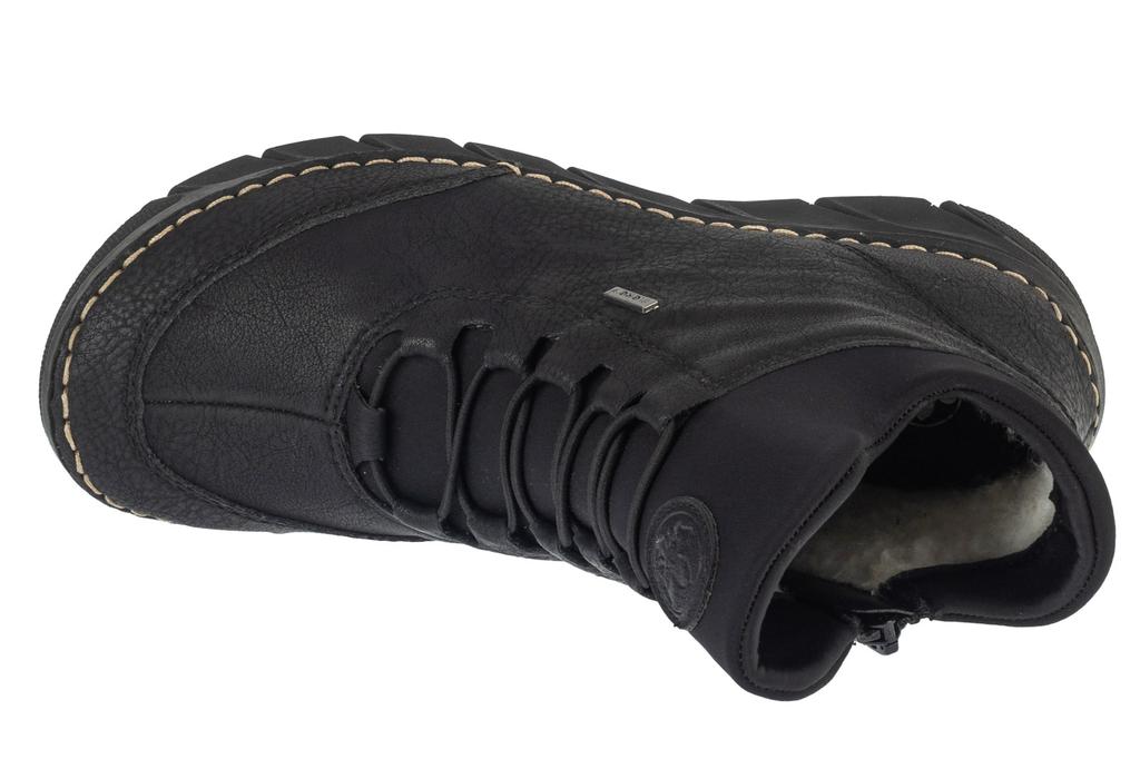Rieker Booties, Womens black Lace-up shoes