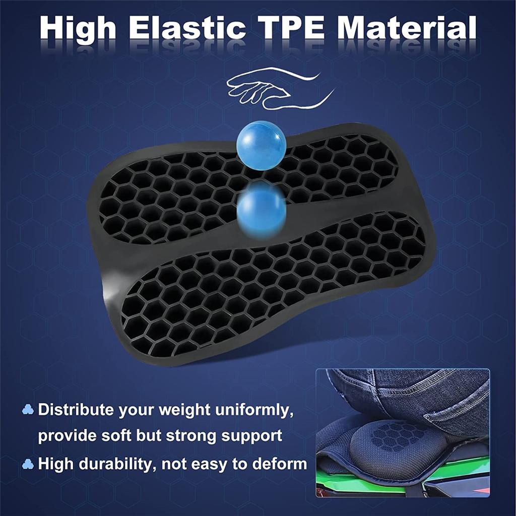 Foldable Motorcycle Gel Seat Cushion 3D Honeycomb Structure Shock Breathable Motorcycle Gel Seat Pad Gel Cushion For Seat
