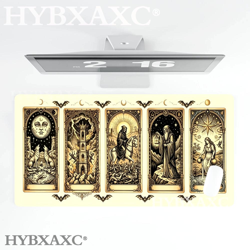 HYBXAXC Gothic Tarot Cards Mousepad Gothic Occult Death The Tower The Hermit Dark Academia Aesthetic Mystical Gaming TCG Playmat 800x400x2mm