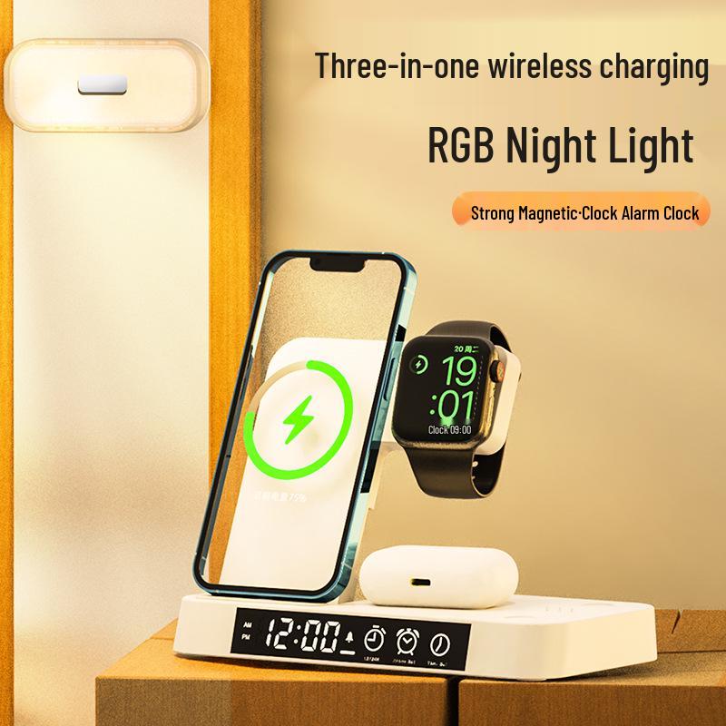 30W 3-in-1 Wireless Charger & Clock for iPhone 14/13