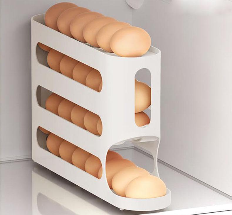 4-ярусная подставка для яиц в холодильник автоматический ролик для яиц контейнер для хранения кухонный холодильник диспенсер для яиц органайзер для холодильника 990₽