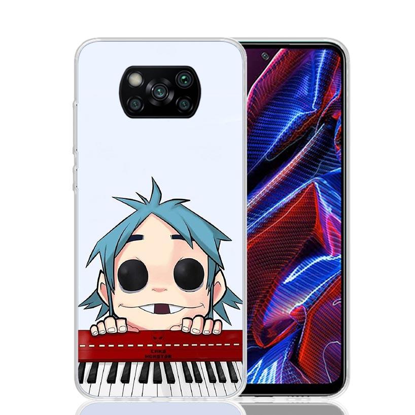 Gorillaz Anime Case Phone Cover for Xiaomi Redmi Note 10 9 9S 8 8T 7 5 Pro Mi 12T 11T 10T 9T 12 11 Lite A3 A2 Trend Fundas Mi 11