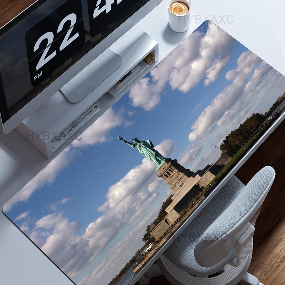 HYBXAXC 80x40 Statue Of Liberty USA Mouse Pad 90x40 Cm Kawaii Desk Mat Comfortable Xxl Pc Gamer Gaming Computer Offices Keyboard