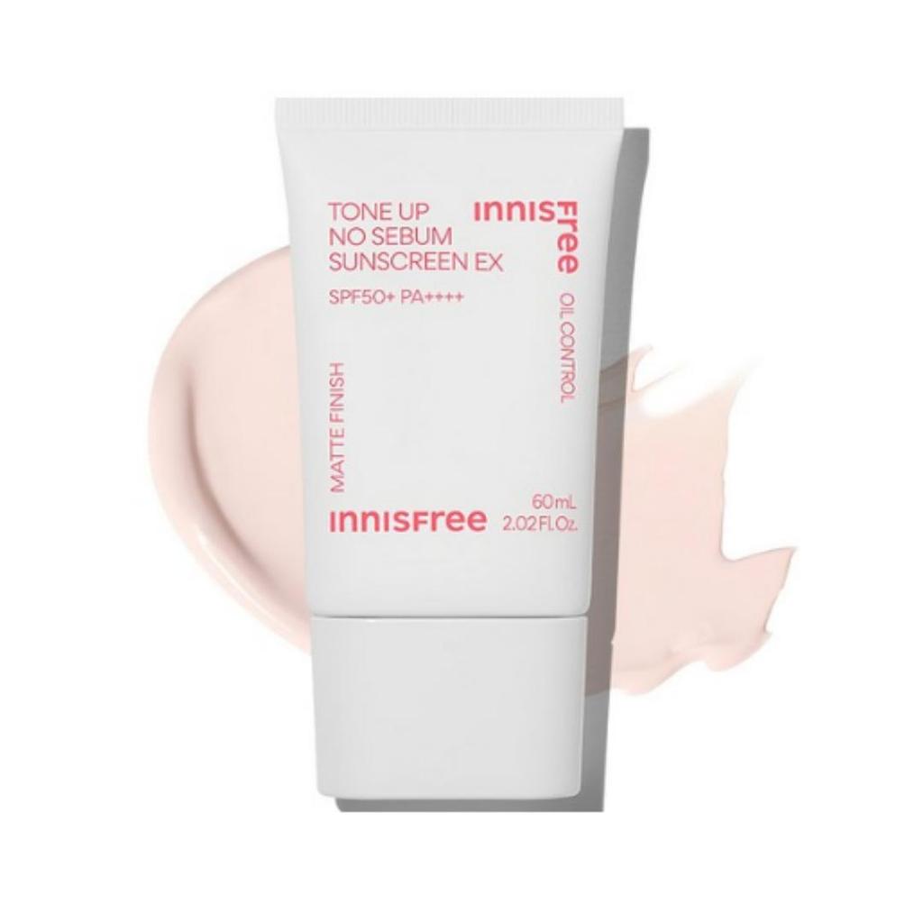 Innisfree Tone‑Up No‑Sebum Sunscreen EX SPF50+ PA++++ — 60 ml (1 pc)