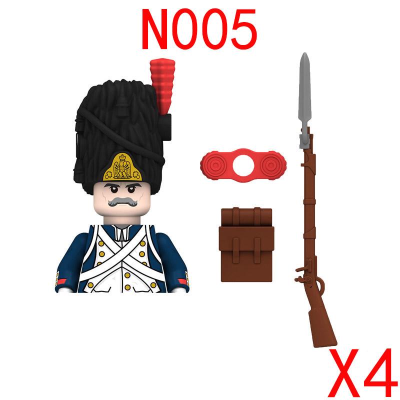 Napoleonic War Military Building Blocks Mini Bricks Figures Gifts Weapons Funs Equipments Russian France UK Italy Solider Toys