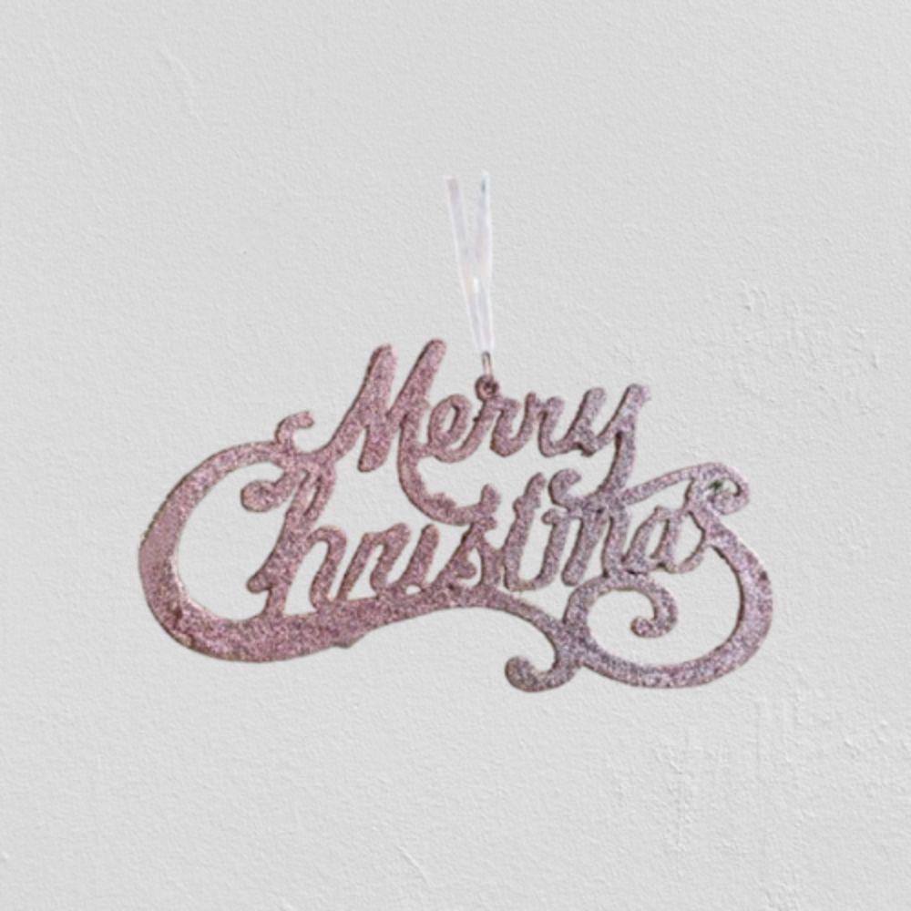 Plastic Glitter Merry Christmas Sign Sequins Christmas Tree Decoration Holiday Party Decoration
