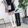 Big Size 43 Over-knee Boots Increase Heel Wedges Sweet Thin Leg Long Boots Women White Black  Boot Shoes