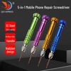 5-in-1 Aluminum Alloy Screwdriver Set for Mobile Phone Repair