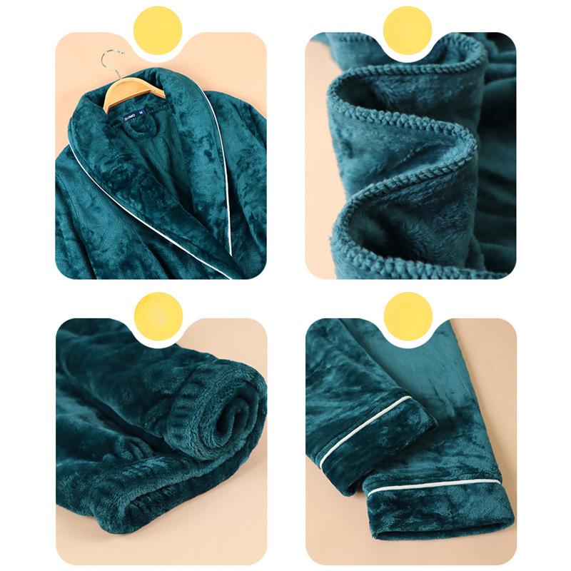 Lounge Robes Winter Coral Velvet Pajamas Women Thickened Padded Couple Robe Winter Warmth Fashion Bathrobe Comfortable and Thick Sleepwear Robe