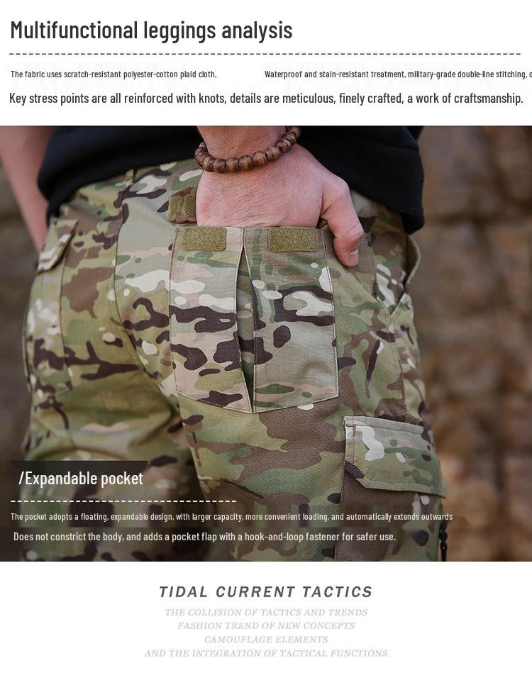 Mingpeng Vodoodpudivé maskáčové skinny cargo joggery - Slim-fit, Odolné proti opotřebení, Trendy devítibodové outdoorové kalhoty