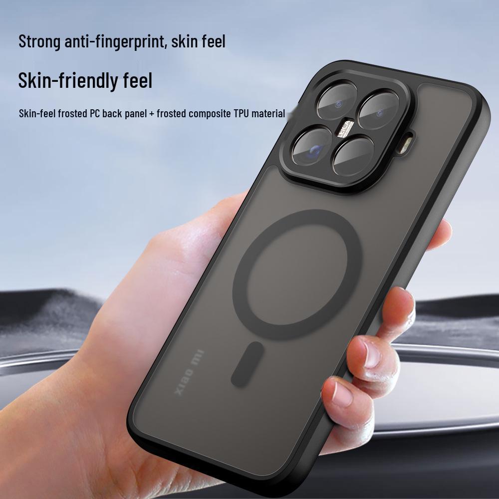 Magnetický obal Xiaomi 15T Pro s pocitem kůže & Mrazuvzdorný airbagový obal Xiaomi 17 odolný proti pádu