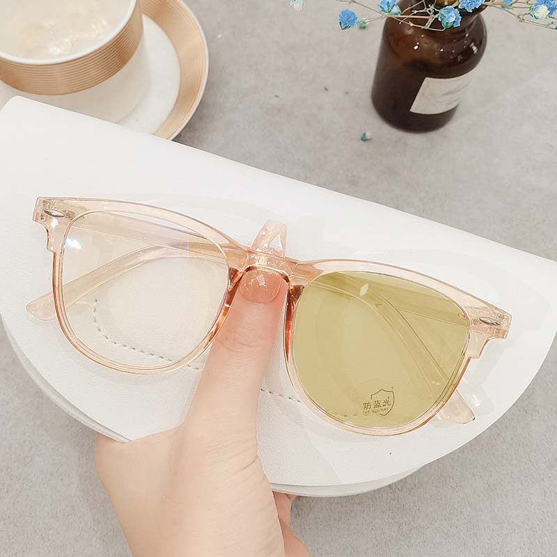 

Luxury Round Frame Sunglasses Women Men 2024 Brand Design Retro Rivet Tea Blue Lens Square Sun Glasses Female UV400 Eyewear
