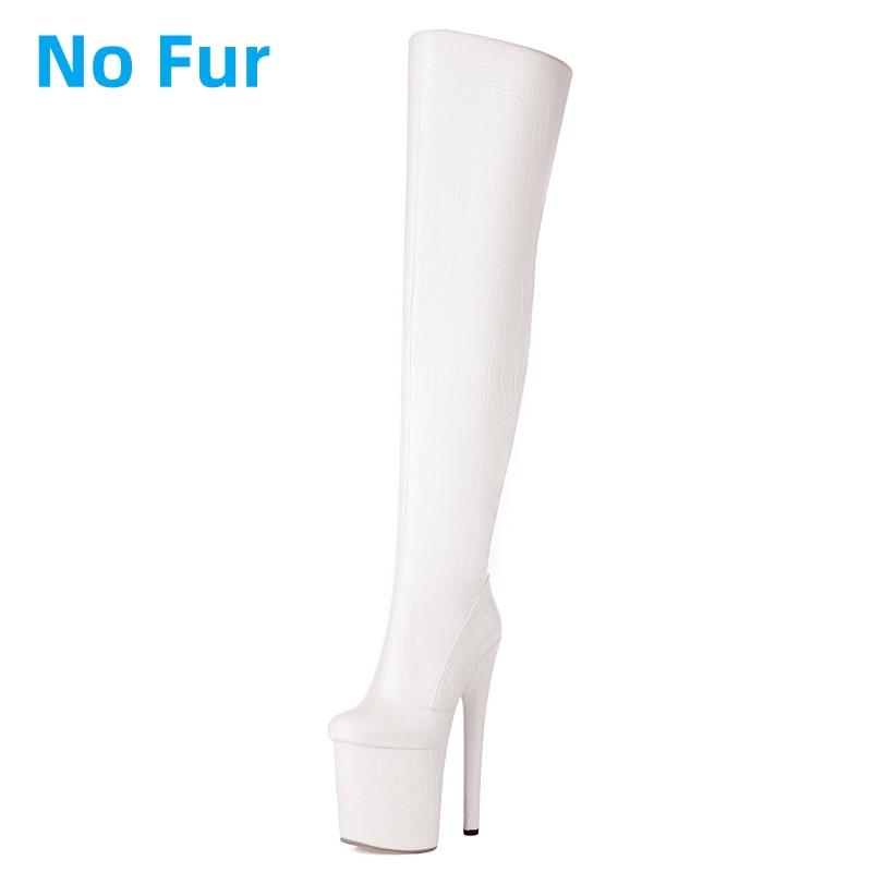 Luxury Over the Knee High Boots Women Platform Sexy 20cm Super High Heels Party Dance Club Shoes Ladies Gold Silver Long Boot