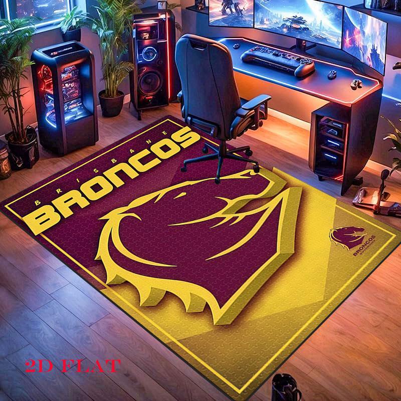 Brisbane Broncos Pride Carpet Rug for Living Room Bedroom Home Sofa Decoration,Kids play Nonslip Floor Mat