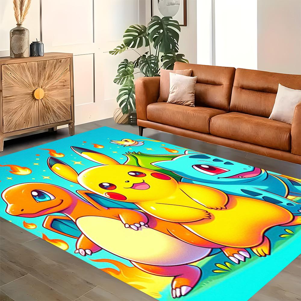 Pikachu Energy Burst rug for living rooms, bedrooms, home décor, and as gifts.