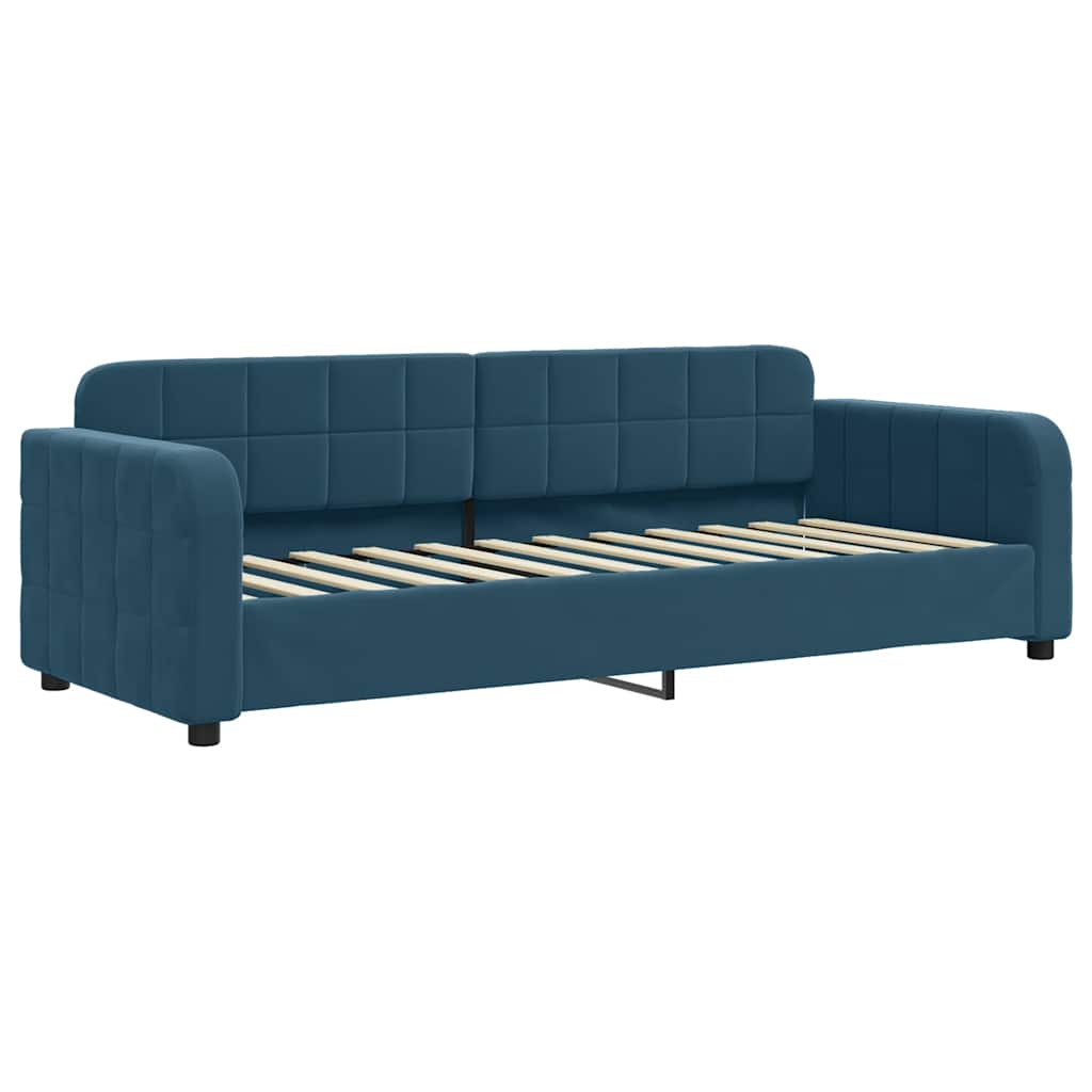 Vidaxl Sofa Z Materacem Do Spania, Niebieska, 80X200 Cm, Aksamit