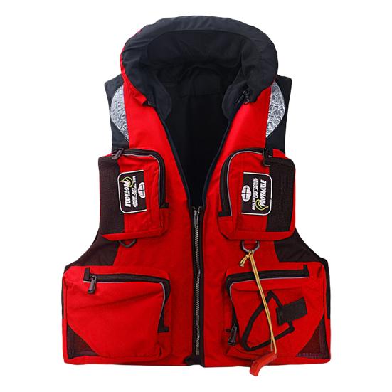 Life Vest Multi-pocket Detachable Large Buoyancy Bright Color Abrasion-resistant Water Assist Comfortable