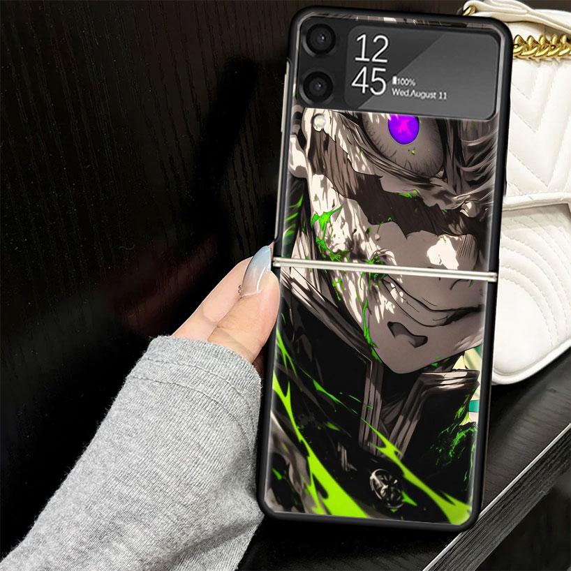Demon Slayer Shinazugawa Sanemi Case for Samsung Galaxy Z Flip7 Flip6 Flip5 Flip4 Flip3 5G Hard Phone Shell Z Flip 7 6 5 4 3 Bla