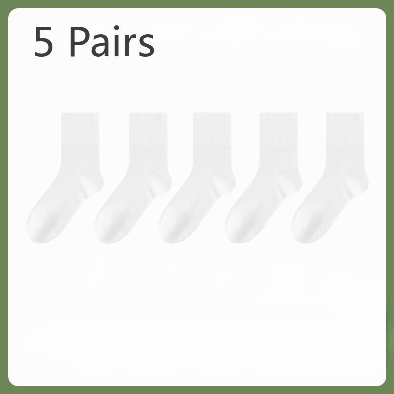5 Pairs of Mulberry Silk Loose Boneless Postpartum Socks, Antibacterial and Deodorizing Modal Mid-calf Socks, and Women's Growth Socks